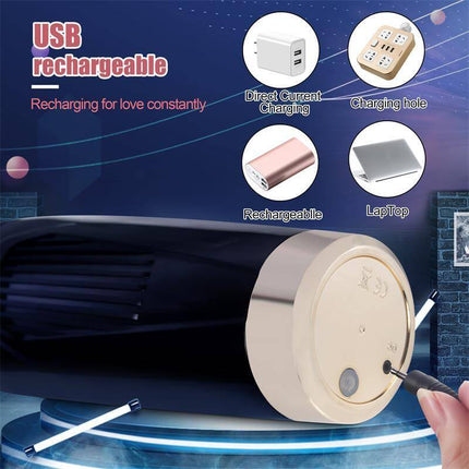 Davina Masturbator with vibration USB rechargeable feature shown with charging options.