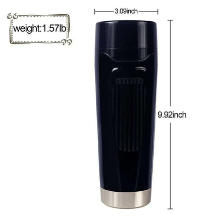 Black sleek Davina Masturbator with vibration measuring 9.92 inches in height and 3.09 inches in diameter, weight 1.57 lbs