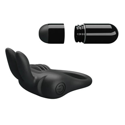 Davion Cock ring with vibration and Rabit featuring silicone material and rabbit stimulator for couples' enhanced intimacy.