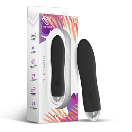Dawel Stimulator 10 Speeds Black ergonomic design in packaging with vibrant colors