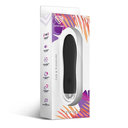 Dawel Stimulator 10 Speeds Black in packaging, featuring ergonomic design and multiple vibration settings. Ideal for personalized pleasure.