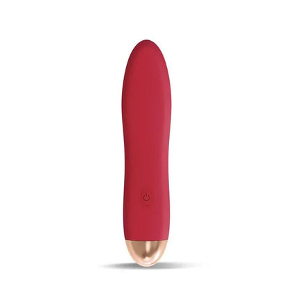Dawel Stimulator 10 speeds Rust Red compact ergonomic wand with whisper-quiet motor and comfortable grip.
