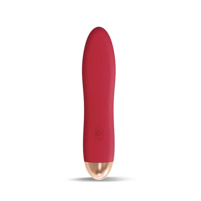 Dawel Stimulator 10 speeds Rust Red compact ergonomic wand with whisper-quiet motor and comfortable grip.