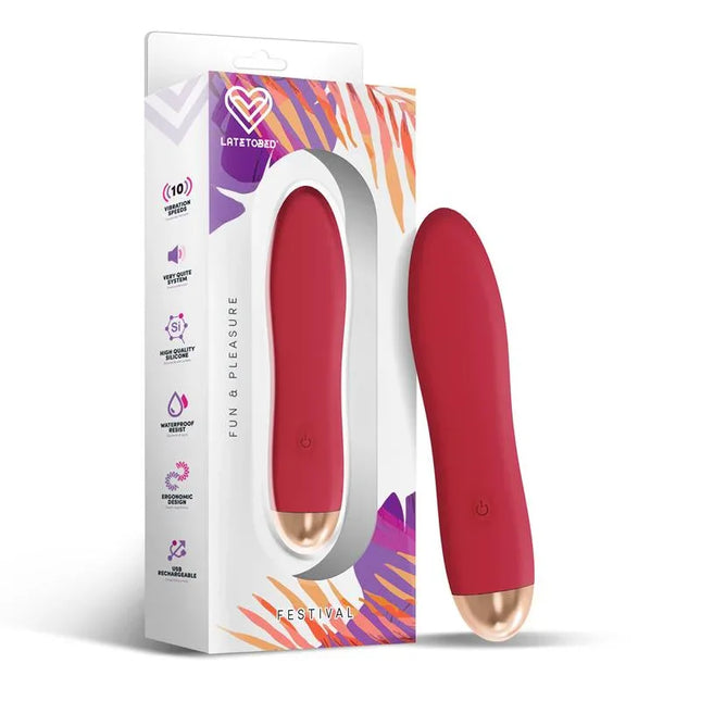 Dawel Stimulator 10 speeds Rust Red massager with ergonomic design and whisper-quiet motor for versatile pleasure.