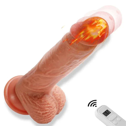 Dean Dildo with Thrusting and Vibrating 8, featuring remote control and realistic design in waterproof silicone.