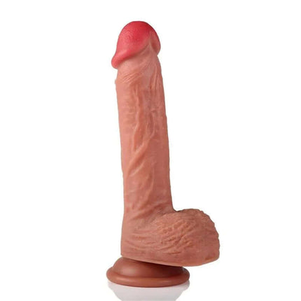 Dean Dildo with Thrusting and Vibrating 8, realistic silicone design, remote-controlled, waterproof, solo or couples play, 22 cm length.