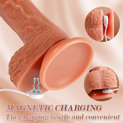 Dean Dildo with Thrusting and Vibrating 8 featuring magnetic charging option