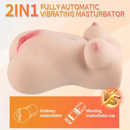 Debbie mini Vibrating Torso 1.5 kg with lifelike design for a realistic experience, featuring soft TPR skin, compact and discreet.