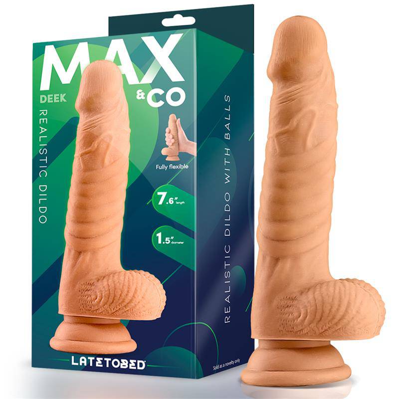 Deek Realistic Dildo with Testivles 7.6 Flesh - secretsextoys.store