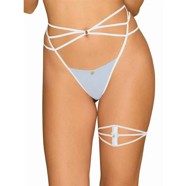 Deilana Garter White featuring a seductive design with adjustable straps and a flirty bow, perfect to enhance intimate outfits.