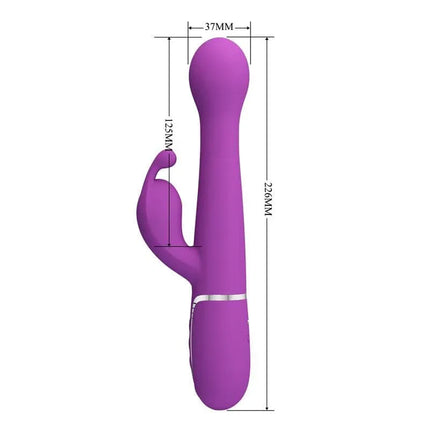 Side view of Dejon Vibrator Thrusting and Rotation Twinkled with measurements in millimeters.