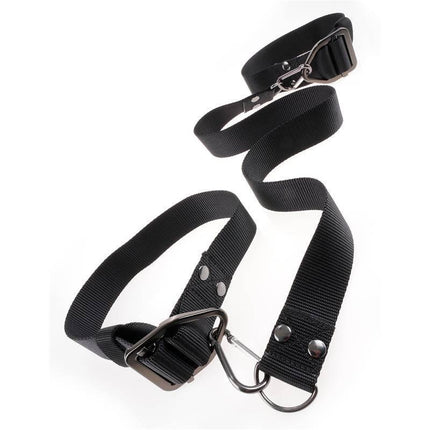 Deluxe Cuff Set with adjustable nylon straps and extension for bondage play.