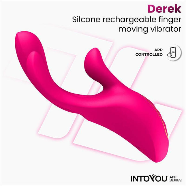 Derek Vibe with Finger Function 3 Motors and App, silicone rechargeable finger moving vibrator from Intoyou App Series