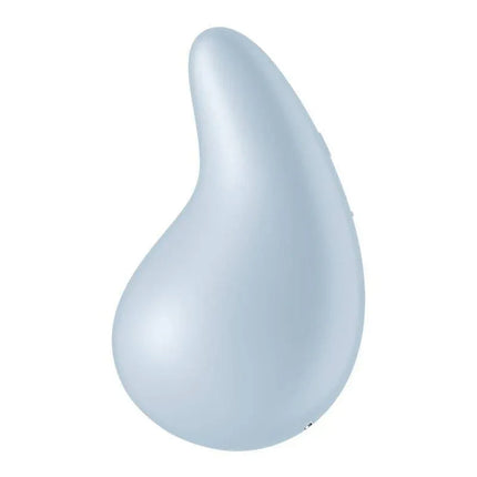 Dew Drop Vibrator: Clitoral Stimulator for Beginners, a compact lay-on device in soft blue silicone for discreet pleasure.