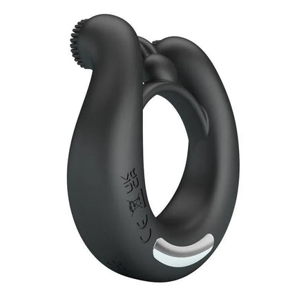 Dhalia Vibrating Penis Ring featuring dual motors and 12 vibration modes for couples' pleasure and extended stamina.