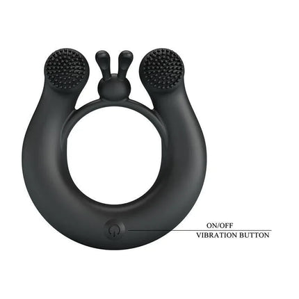 Dhalia Vibrating Penis Ring with dual motors and 12 vibration modes for couples' shared pleasure and extended stamina.