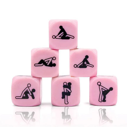 "Dice Kamasutra Pictograms 6 Postures 25 mm with playful intimate poses for couples."