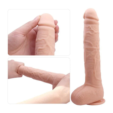 Dick Realistic Dildo with Suction Cup Flesh showcasing lifelike texture and hands-free design for immersive sessions.