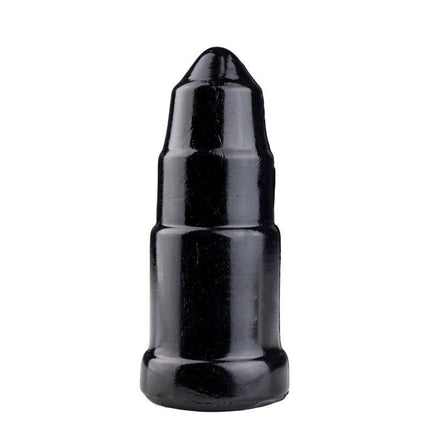 Dildo Abuso 13 cm in black vinyl with textured bullet shape and ergonomic design for enhanced pleasure and safe handling.