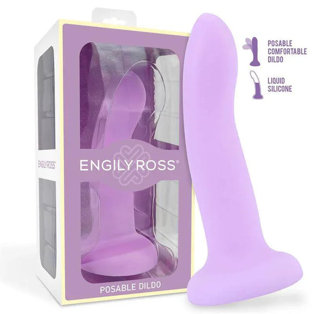 Purple Dildo Articulable 17 cm with packaging, made of soft liquid silicone for versatile play and comfort.