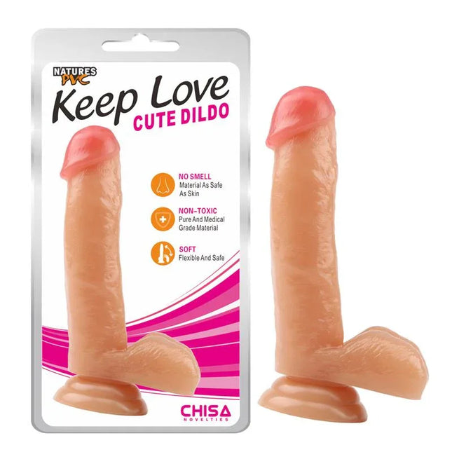 Dildo Cute 17.8 x 4 cm Flesh with suction cup and realistic design for versatile play.
