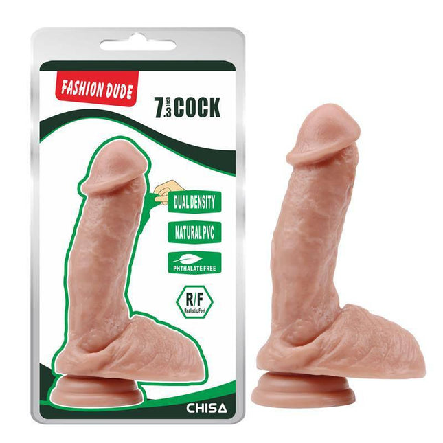 Dildo Dual Density Fashion Dude 7.3 Flesh with realistic design and phthalate-free material