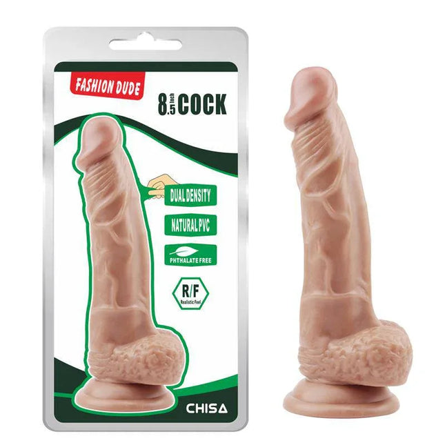 Dildo Dual Density Fashion Dude 8.5 Flesh with realistic dual-density design for lifelike pleasure.