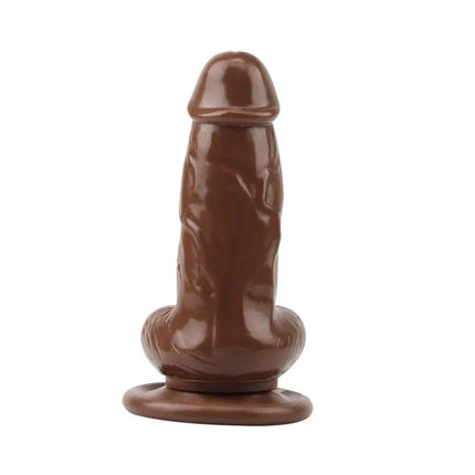Dildo Jumbo Jack 6 Vibrating Dildo-Brown with realistic design and suction cup base