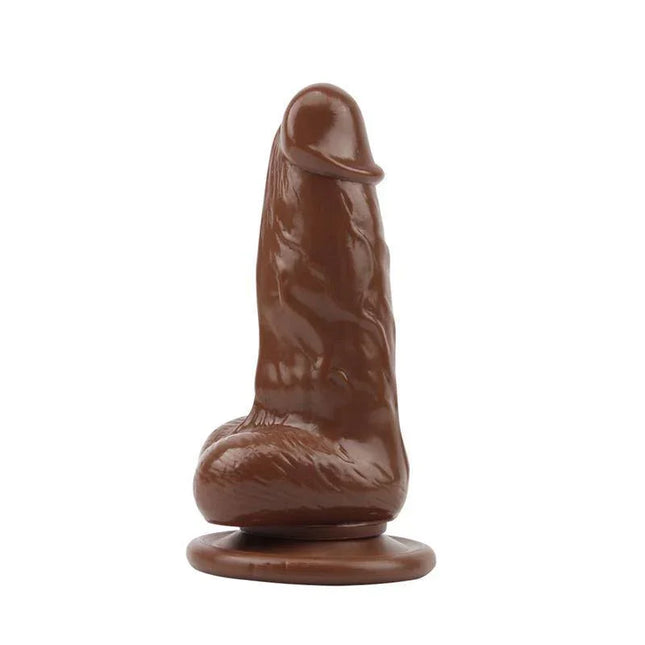 Dildo Jumbo Jack 6 Vibrating Dildo-Brown with realistic design and suction cup