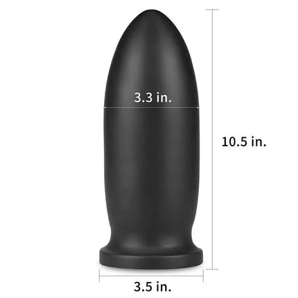 Dildo King Sized Anal Bomber 9 Black with measurements