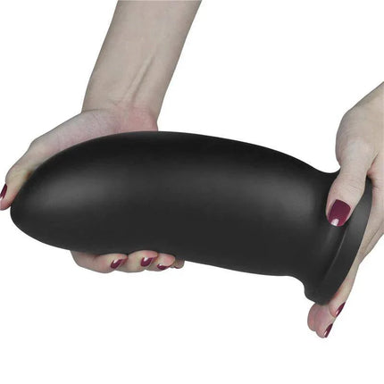 Dildo King Sized Anal Bomber 9 Black, premium anal stimulator with soft, flexible body for experienced users seeking intense fullness.