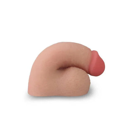 Dildo Limpy 100% Flexible 5 Flesh with realistic design, lifelike glans tip and testicles, shown in a bent position for flexibility.