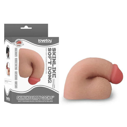 Dildo Limpy 100% Flexible 5 Flesh with realistic design, includes lifelike glans tip and testicles, soft and flexible for daily wear.