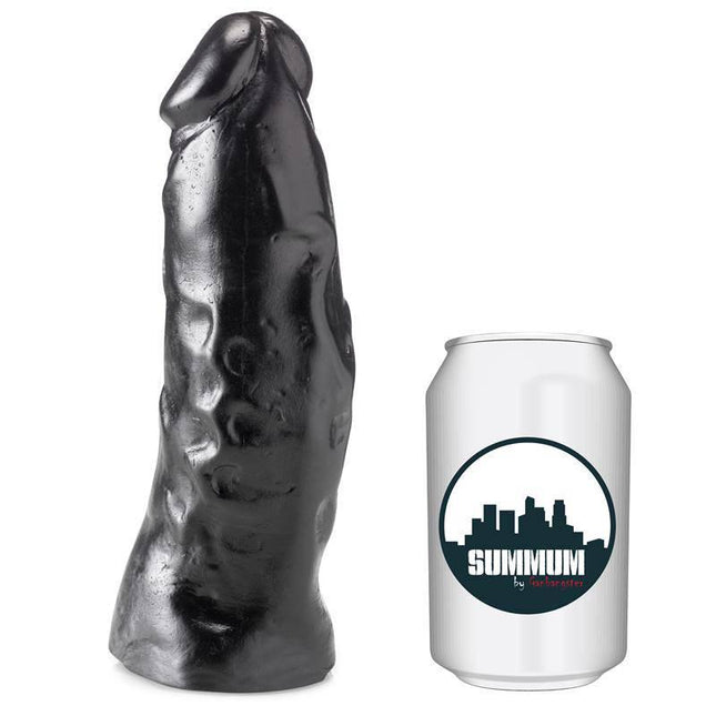 Dildo No Shame 22 cm next to a soda can for size comparison, featuring durable vinyl build and generous girth for high stimulation.