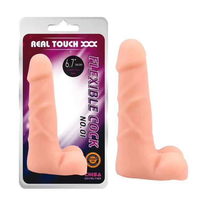 Dildo No.01 T-Skin 6.7 Flesh in packaging showcasing lifelike design