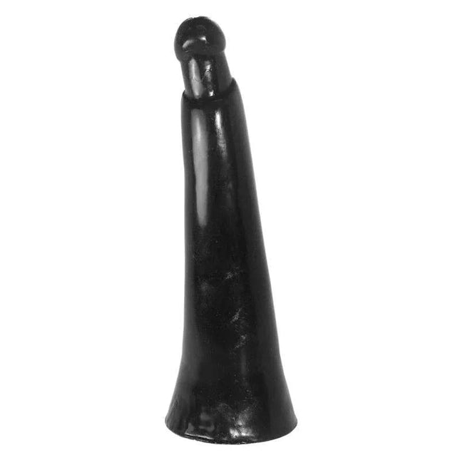 Dildo Pakider 30 cm in black vinyl with curvy design for enhanced pleasure and deep sensation.