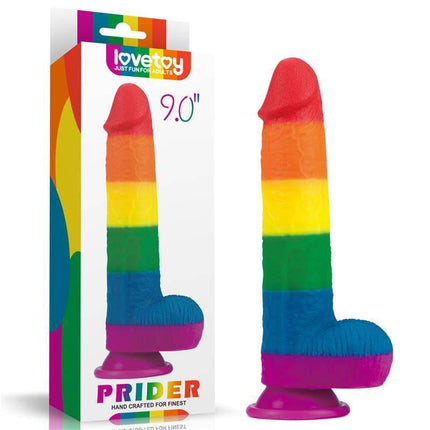 Dildo Prider 9 Liquid Silicone LGBT rainbow colors medical-grade platinum silicone