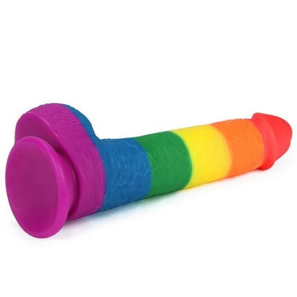 Dildo Prider 9 Liquid Silicone LGBT rainbow pride flag colors medical-grade silicone design
