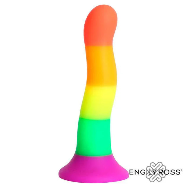 Dildo Rainbow Color LGBT 18 cm by Dildox in premium silicone, featuring a bold rainbow design for versatile stimulation and comfort.