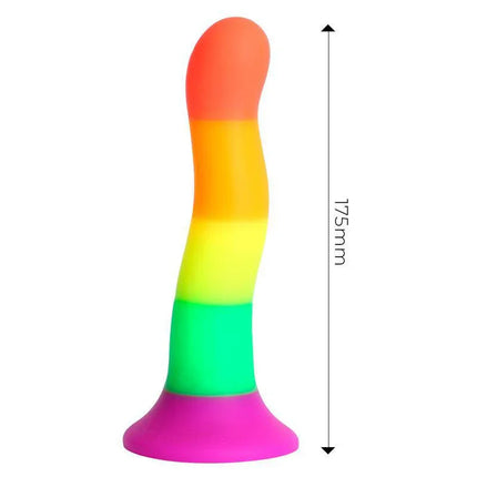 Dildo Rainbow Color LGBT 18 cm silicone fantasy toy with vibrant rainbow design