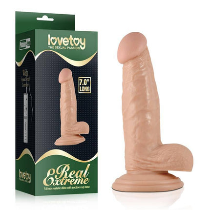 Dildo Real Extreme 7 Flesh with realistic texture and suction base packaging