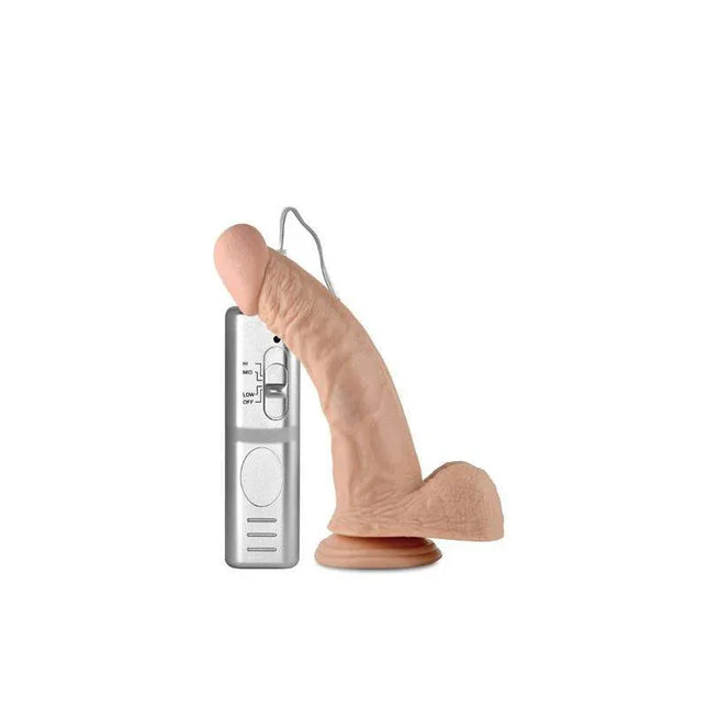 Dildo Real Extreme with Vibration 8.5 Flesh with realistic texture and remote control for powerful stimulation