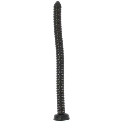 Dildo Savana 46 cm - Black textured flexible dildo for intense stimulation, crafted from phthalate-free vinyl for comfortable penetration.