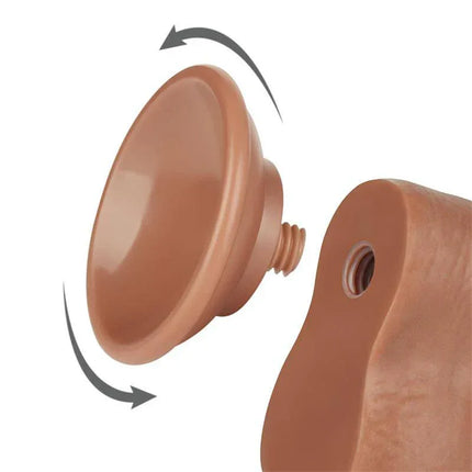 Dildo Sliding Skin 8 Brown detachable suction cup feature for easy attachment and use