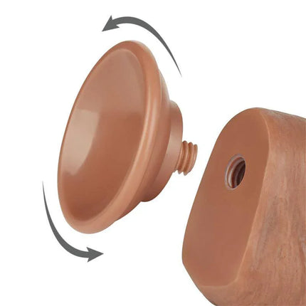 Dildo Sliding Skin 8 Brown showing detachable suction cup base for secure placement and easy cleaning.