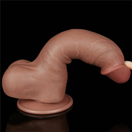 Dildo Sliding Skin 8 Brown with realistic dual-density design for lifelike pleasure