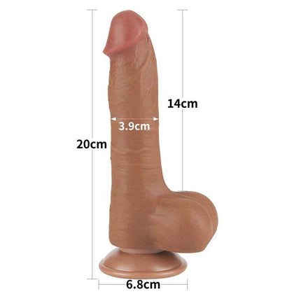 Dildo Sliding Skin 8 Brown with realistic dual-density design, showcasing lifelike size and texture for a natural pleasure experience.