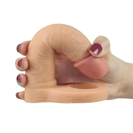 Dildo The Ultra Soft Double 5.8 Flesh flexible realistic design with lifelike feel and secure base strap for enhanced pleasure.