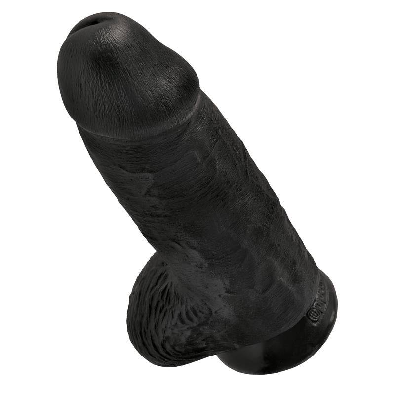 Dildo with Balls Chubby 9 Black - secretsextoys.store