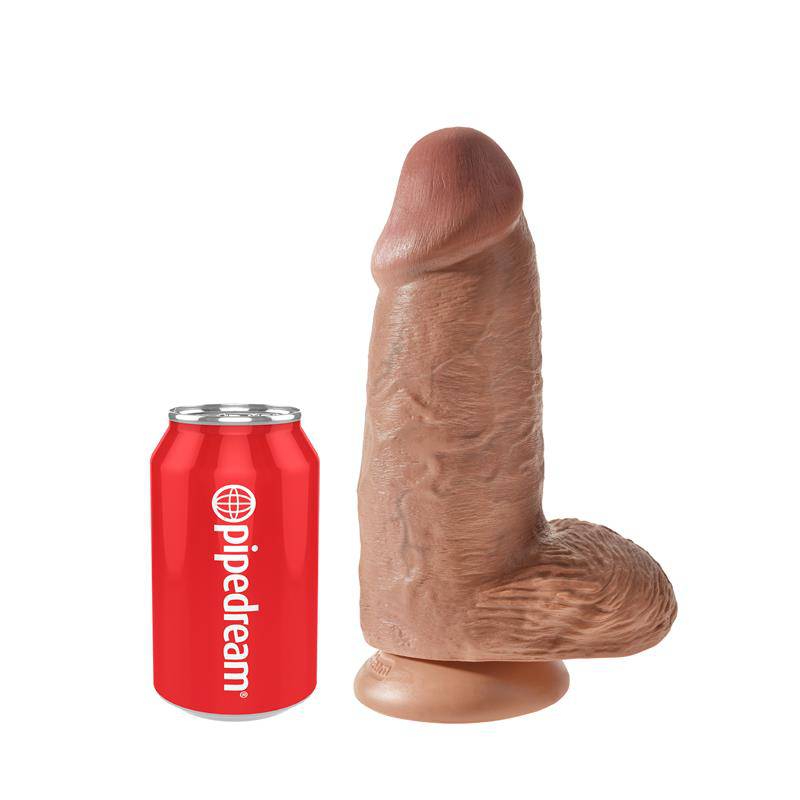 Dildo with Balls Chubby 9 Tan - secretsextoys.store